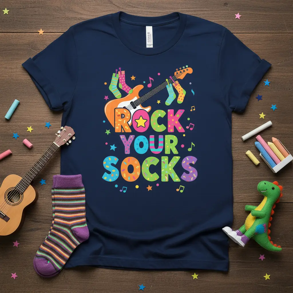 Rock Your Socks Guitar T-Shirt Fun Music Lover Gift