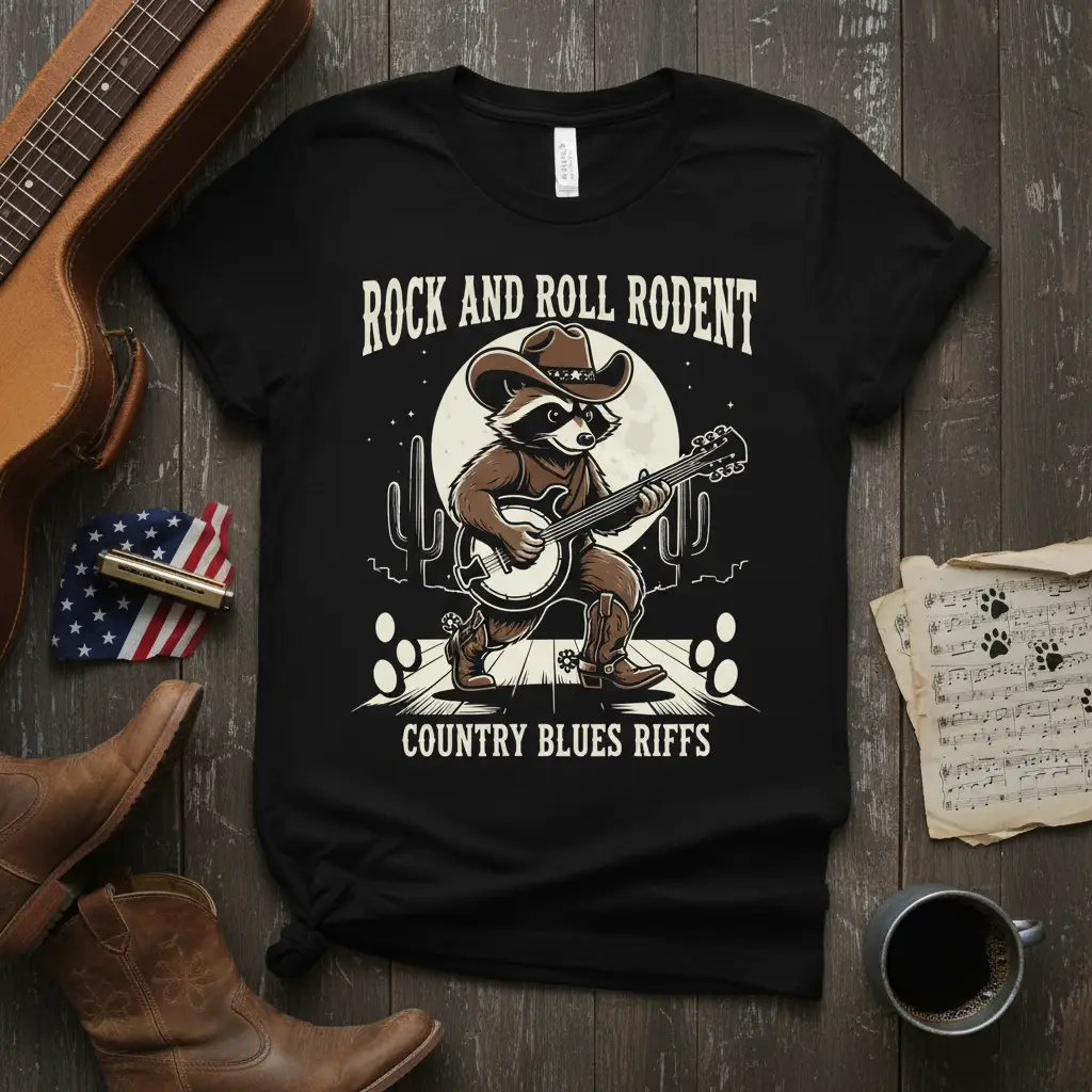 Rock and Roll Rodent Country Blues Riffs T-Shirt