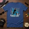 Rock On Raccoon Guitar creative graphic design printed on comfortable cotton t-shirt