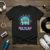 Black t-shirt with "Rock The Beat Breakdance Generation" text and a colorful retro boombox graphic with musical notes