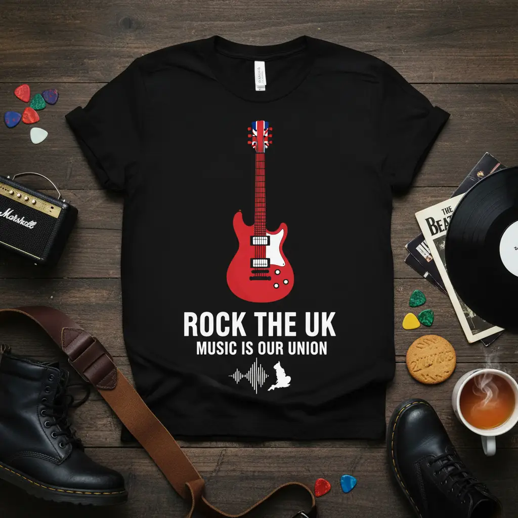 Rock the Uk Music Is Our Union T-Shirt British Rock Fan Gift
