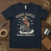 Rodeo Rascal Capybara Armadillo Co. t-shirt design with cowboy capybara riding an armadillo, vintage style