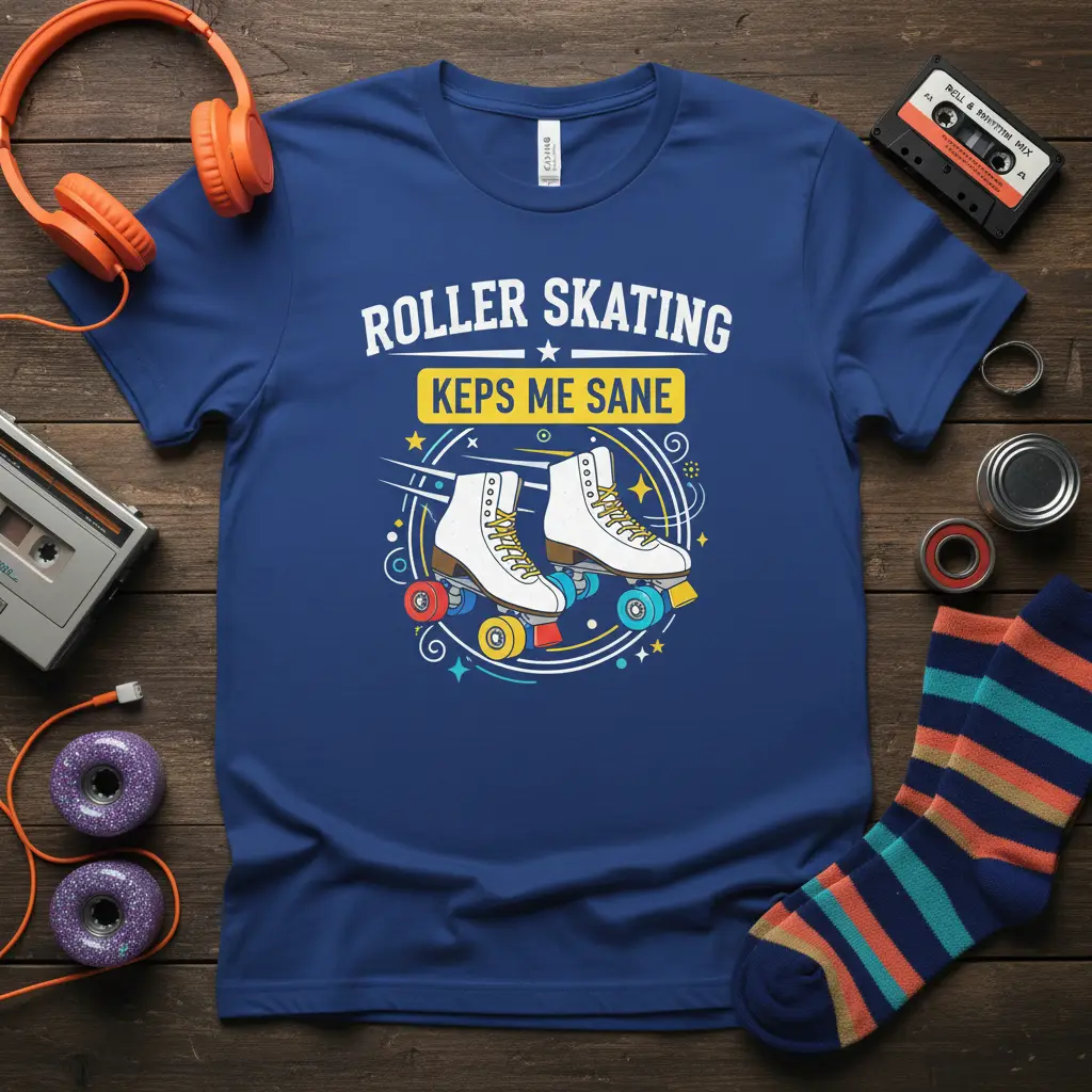 Roller Skating Keps Me Sane T-Shirt Retro Skate Lover Gift