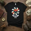 Roma People Journey t-shirt design with colorful circular graphic and Italian text