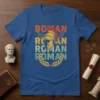 Roman Roman Roman Roman T-Shirt with vintage Roman helmet, spears, and laurel wreath graphic