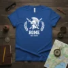 Rome Est. 753 BC t-shirt design featuring a Roman helmet, crossed swords, and laurel wreath