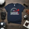 Navy blue t-shirt with "RPM HEARTBEAT" text and a speedometer graphic showing gear shifts N 123456