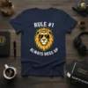 Rule #1 Always Boss Up T-Shirt with a cool lion wearing sunglasses and a crown graphic