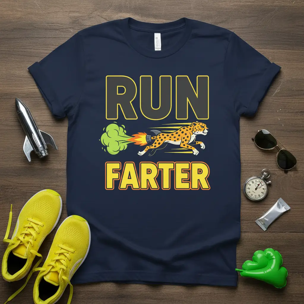 Run Farter Cheetah T-Shirt Funny Runner Gift Idea