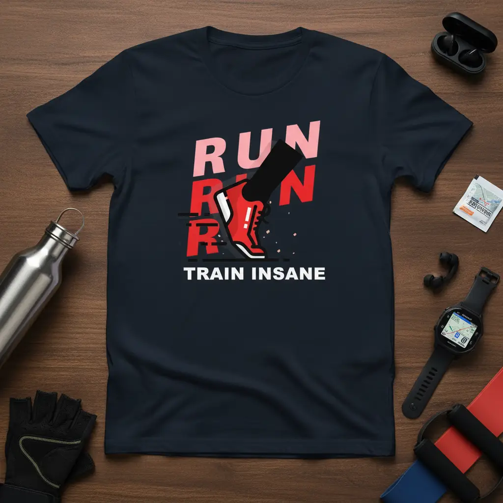 Run Run Train Insane T-Shirt for Runners & Athletes