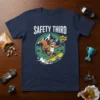 Safety Third Yeah Squirrel Skateboard detailed graphic design printed on comfortable cotton t-shirt