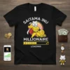 Saitama Inu Millionaire Loading t-shirt design featuring a dog character in a superhero costume and a loading bar graphic
