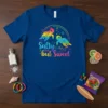 Salty but Sweet t-shirt design with two rainbow sea turtles, one wearing a crown. Colorful typography reads "Salty but Sweet."