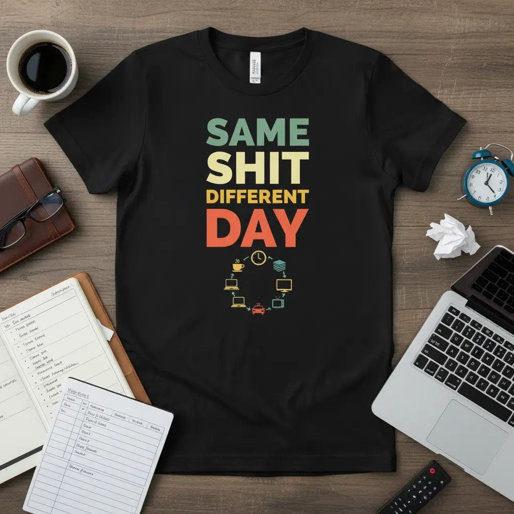 Same Shit Different Day Funny Work Quote T-Shirt