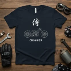 Samurai Chopper eye-catching graphic design printed on comfortable cotton t-shirt