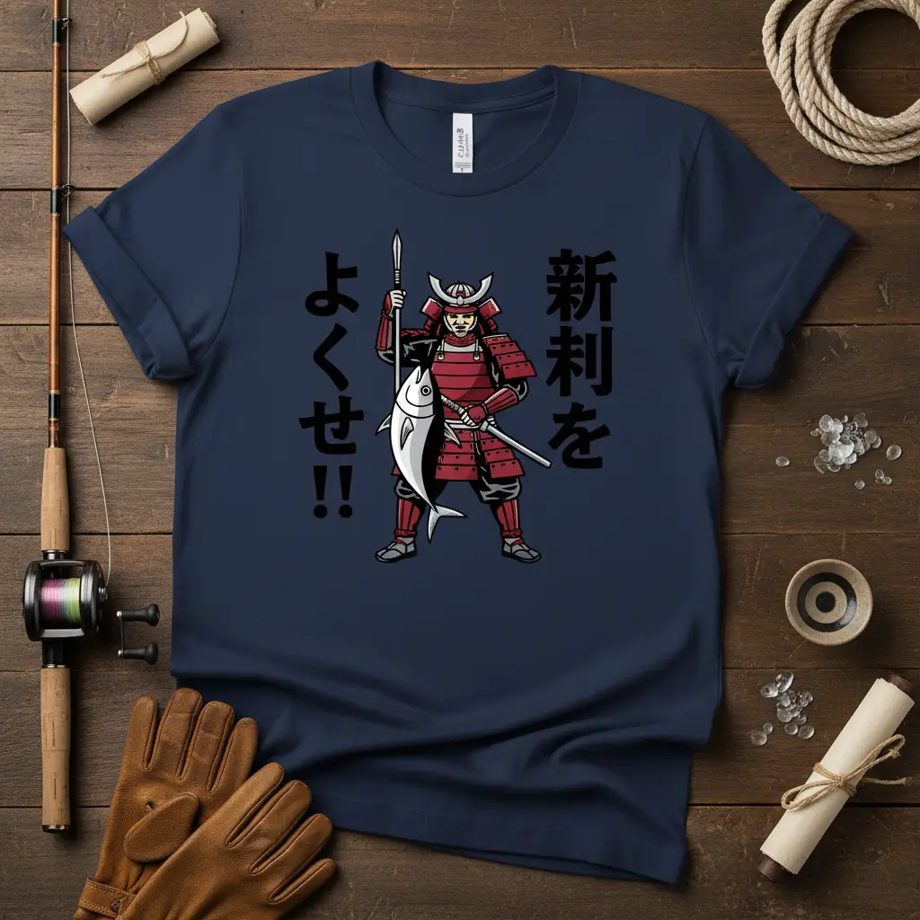 Samurai Fishing Tee: 新刊を よくせ!! Japanese Warrior Shirt