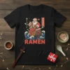 Santa Claus Eating Ramen Christmas T-Shirt unique graphic design printed on comfortable cotton t-shirt