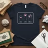 Sasso Carta Forbici cat paw print t-shirt design showing rock, paper, and scissors with cat paws