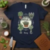 Savor Simplicity Basil Rosemary Thyme graphic tee featuring botanical illustrations of herbs and elegant typography