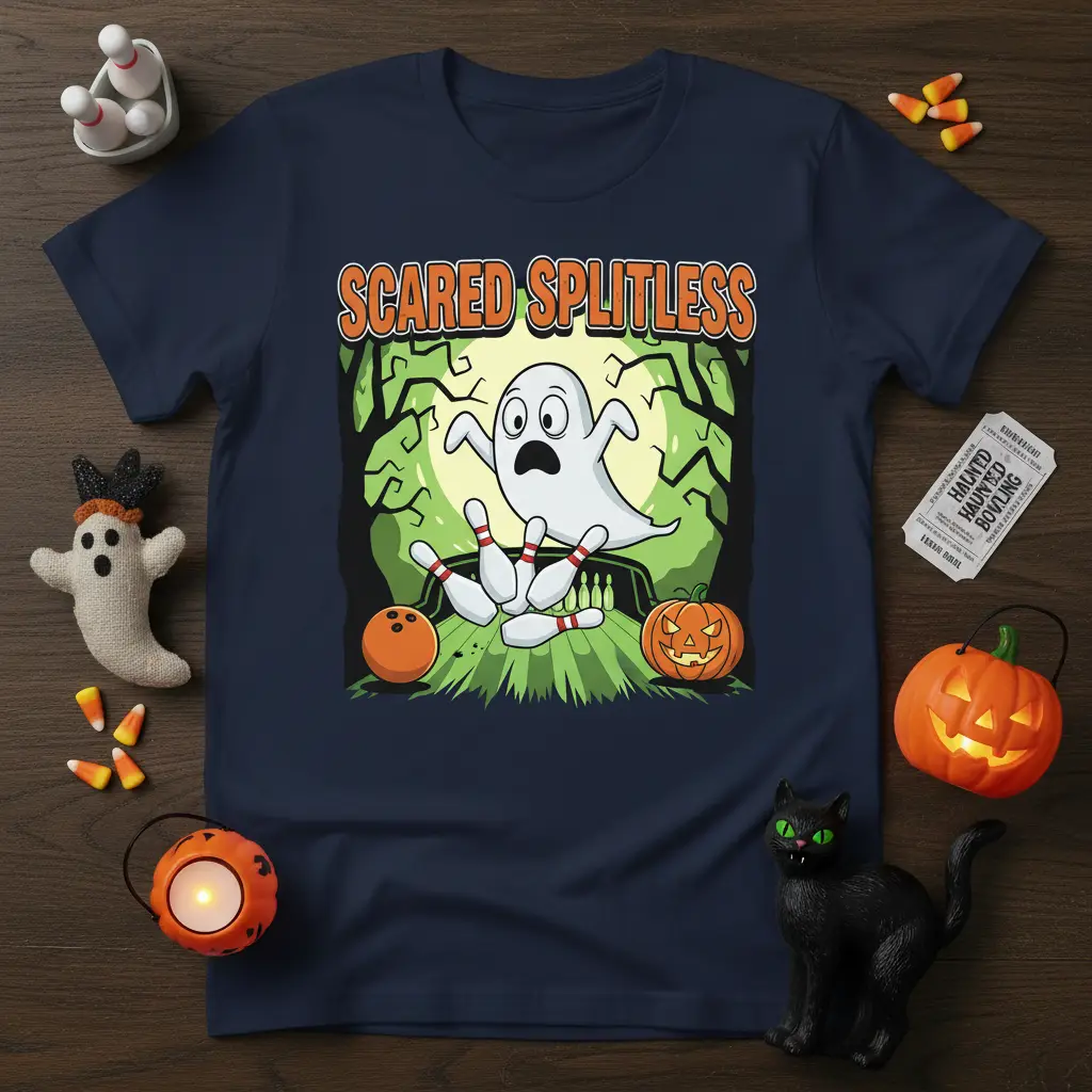 Scared Splitless Halloween Bowling Ghost T-Shirt Gift