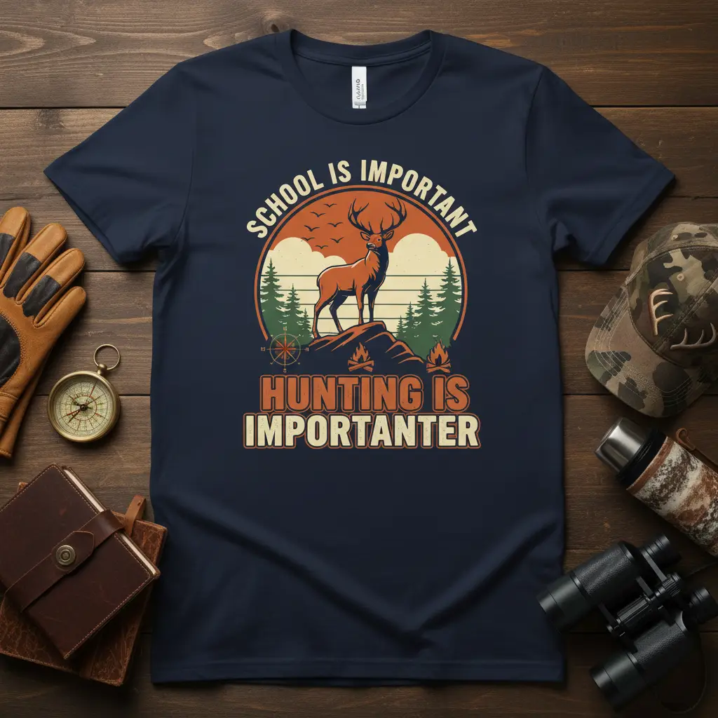 School Is Important Hunting Is Importanter Deer Hunter T-Shirt