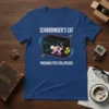 Schrodinger's Cat Probabilities Collapsed t-shirt featuring a cat in a box with skeleton and radiation symbol