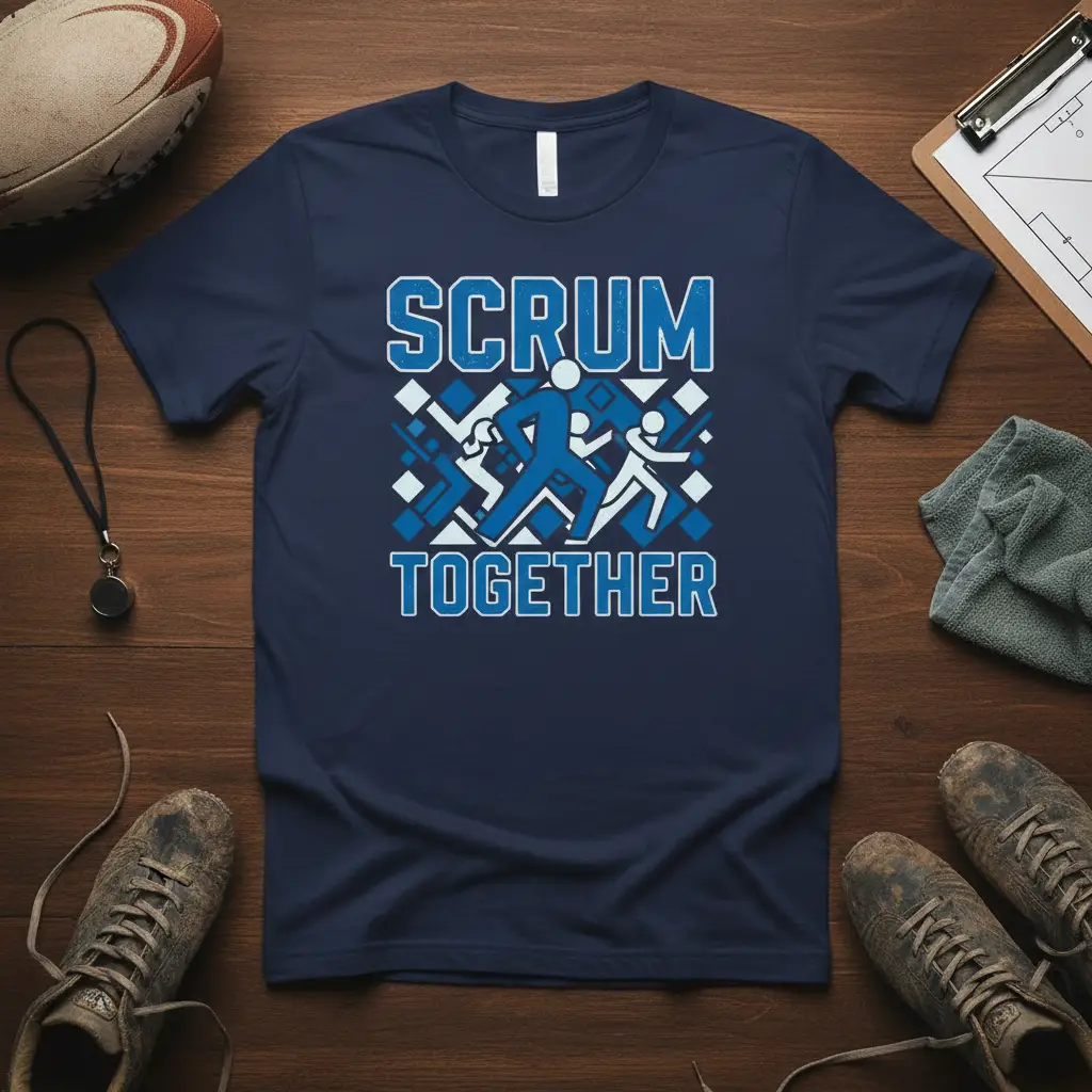 Scrum Together Rugby Team T-Shirt for Players