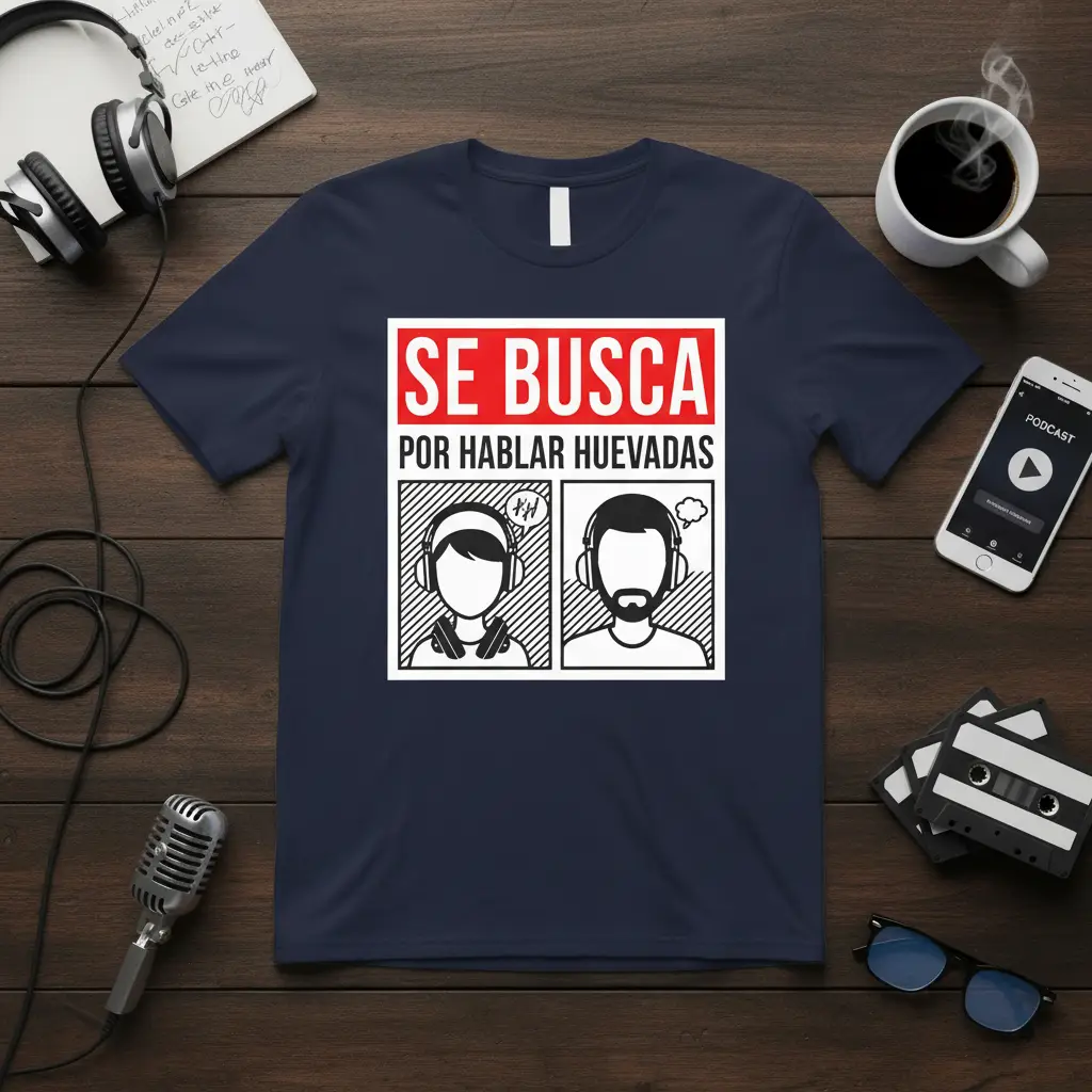 Se Busca Por Hablar Huevadas Podcast T-Shirt Funny Spanish Gift