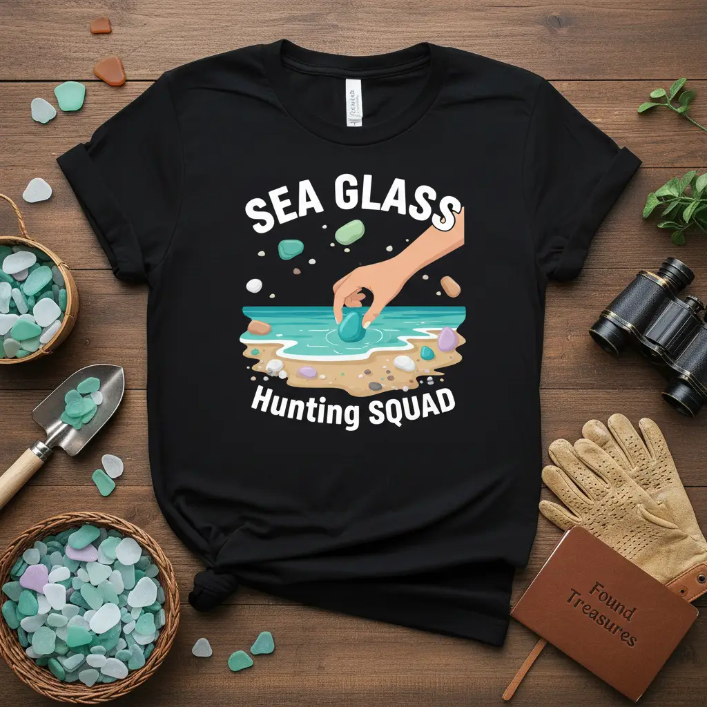 Sea Glass Hunting Squad T-Shirt Beachcomber Gift