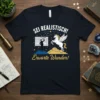 German quote "Sei Realistisch! Erwarte Wunder!" with a silhouette looking at stars and a Pegasus unicorn