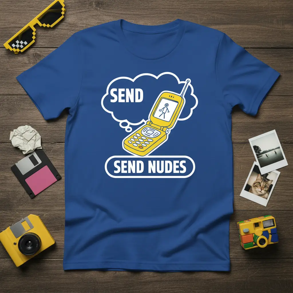 Send Nudes Send Nudes Funny Retro Phone T-Shirt
