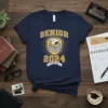 Senior 2024 Class Of graduation t-shirt design with books and graduation cap graphic