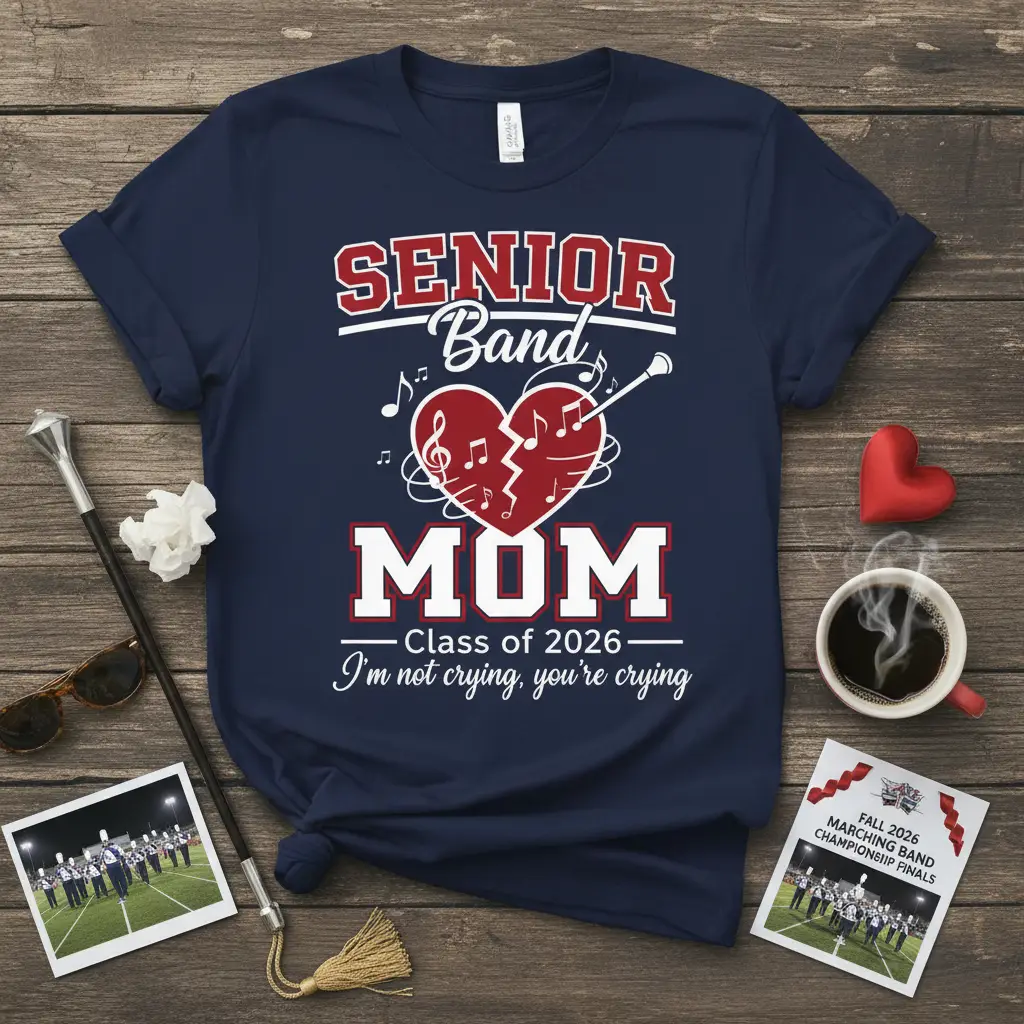 Senior Band Mom Class of 2026 T-Shirt I’m Not Crying