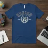 Senior Grad 25 Crew t-shirt with graduation cap and laurel wreath design, featuring the number 25
