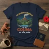 T-shirt with "SER MEXICANO ES UN ORGULLO ser de COLIMA es otro pedo" text and a volcano graphic, representing Mexican
