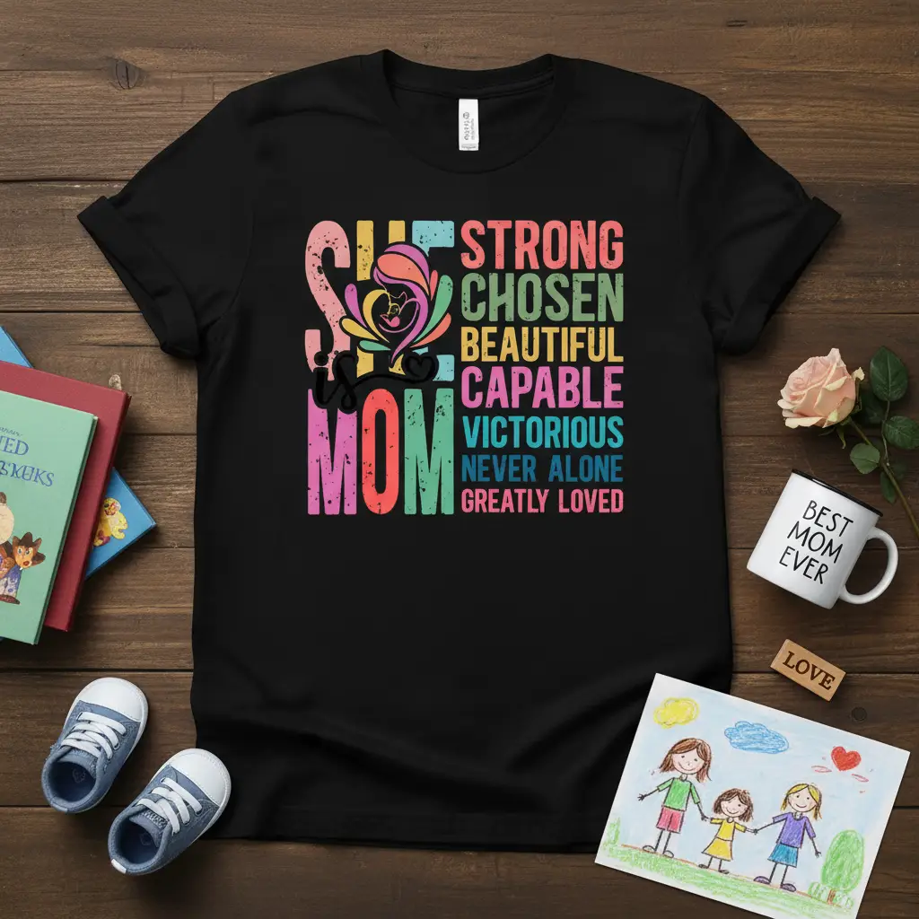She Mom Strong Chosen Beautiful Capable Victorious Tee
