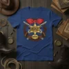 Sheriff Sheriff Badge Western Cowboy T-Shirt design featuring crossed revolvers, a star badge, and a bandana