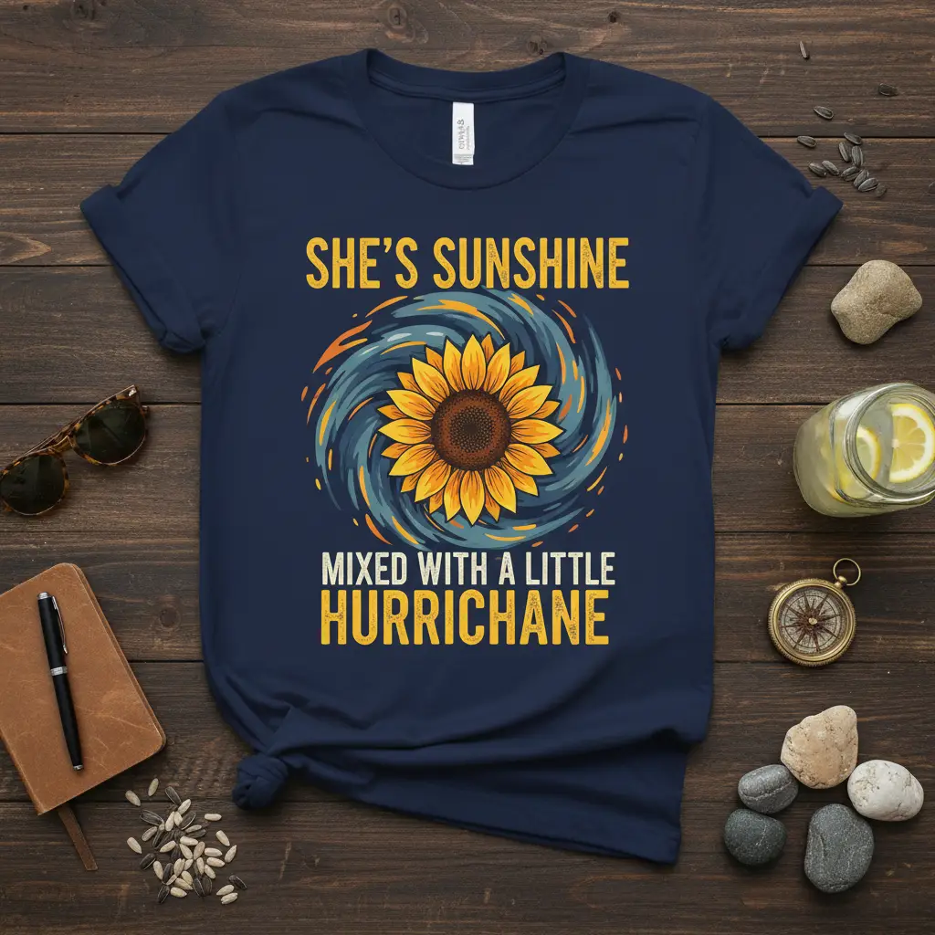She’s Sunshine Mixed With a Little Hurrichane Sunflower Tee