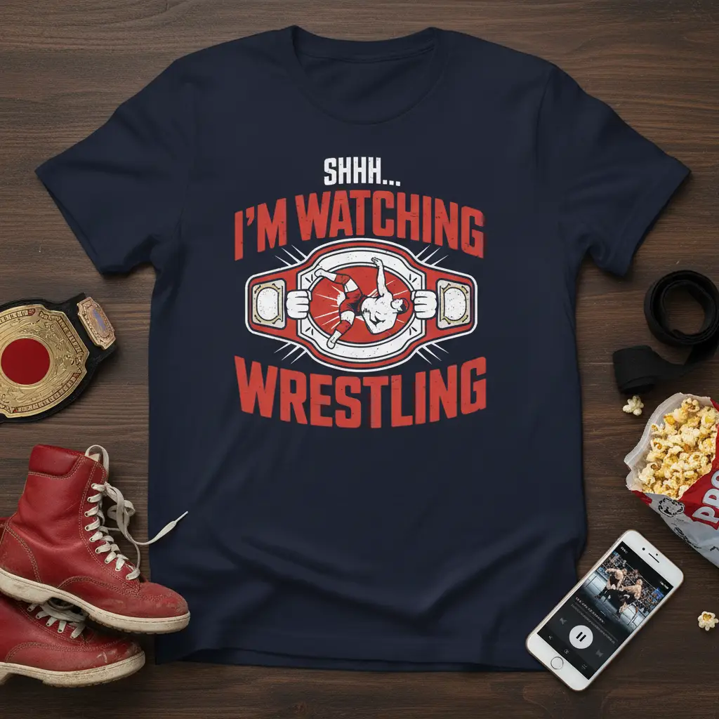 Shhh… I’m Watching Wrestling T-Shirt Fan Gift