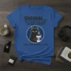 T-shirt with black cat holding a coffee cup and text "SHHHH... My Coffee and I Are Having A Moment I