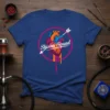 Shisha Squad t-shirt with a colorful anatomical heart design pierced by an arrow, surrounded by a pink circle