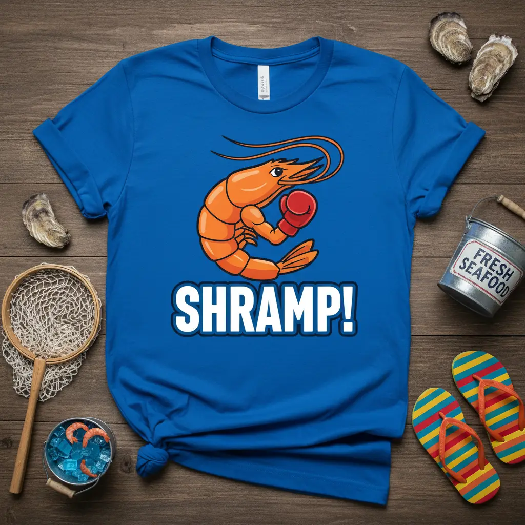 Shramp! Boxing Shrimp T-Shirt Funny Seafood Lover Gift