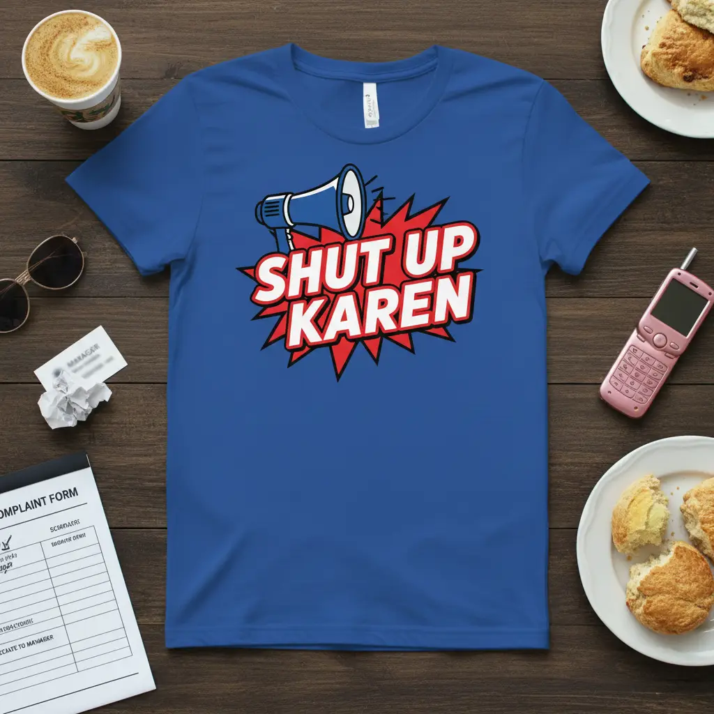 Shut Up Karen T-Shirt Funny Sarcastic Meme Gift Idea