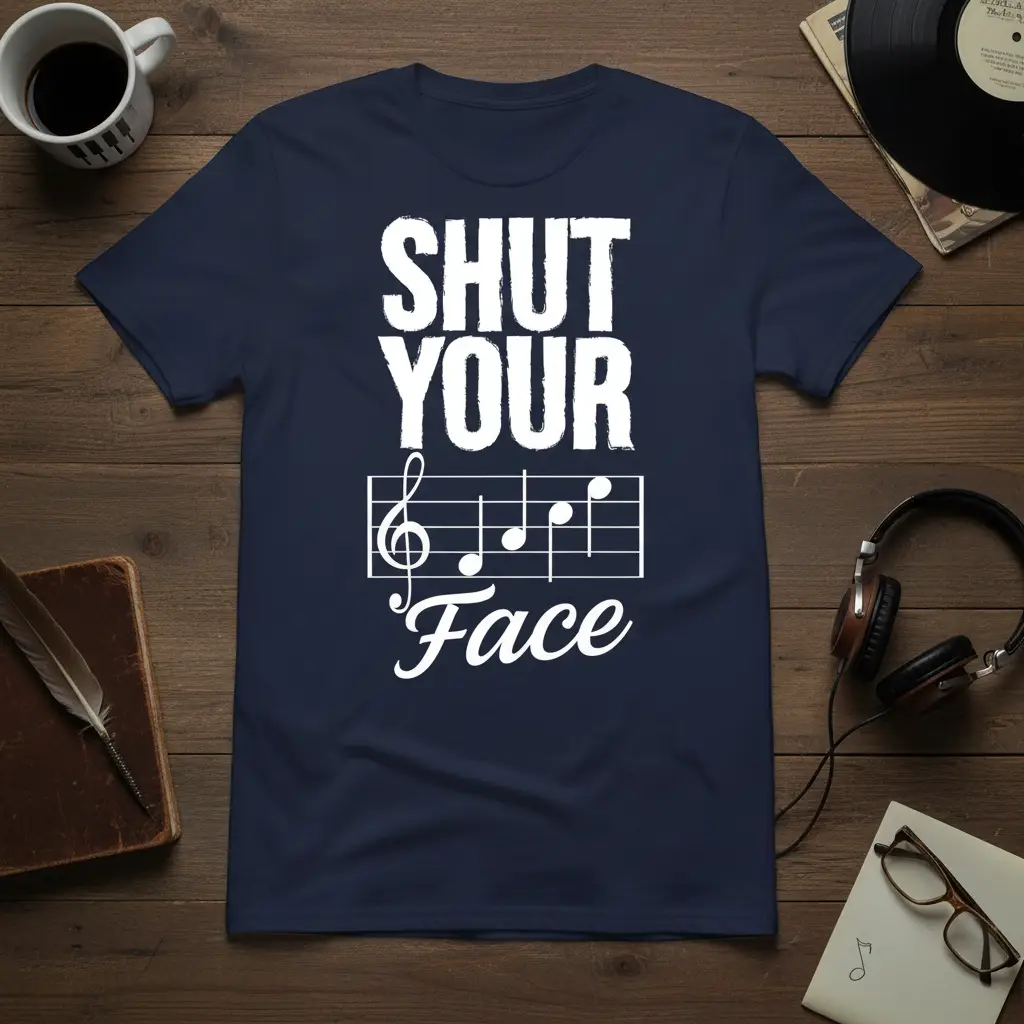 Shut Your Face Funny Music Quote T-Shirt for Musicians