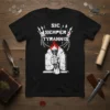 Sic Semper Tyrannis quote on a black t-shirt with a flaming torch and crown graphic