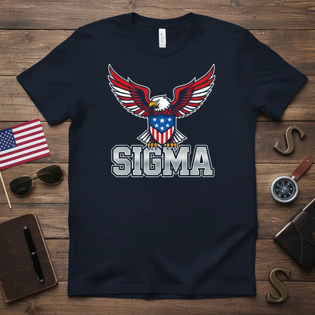 SIGMA Eagle T-Shirt with patriotic American eagle graphic and bold lettering
