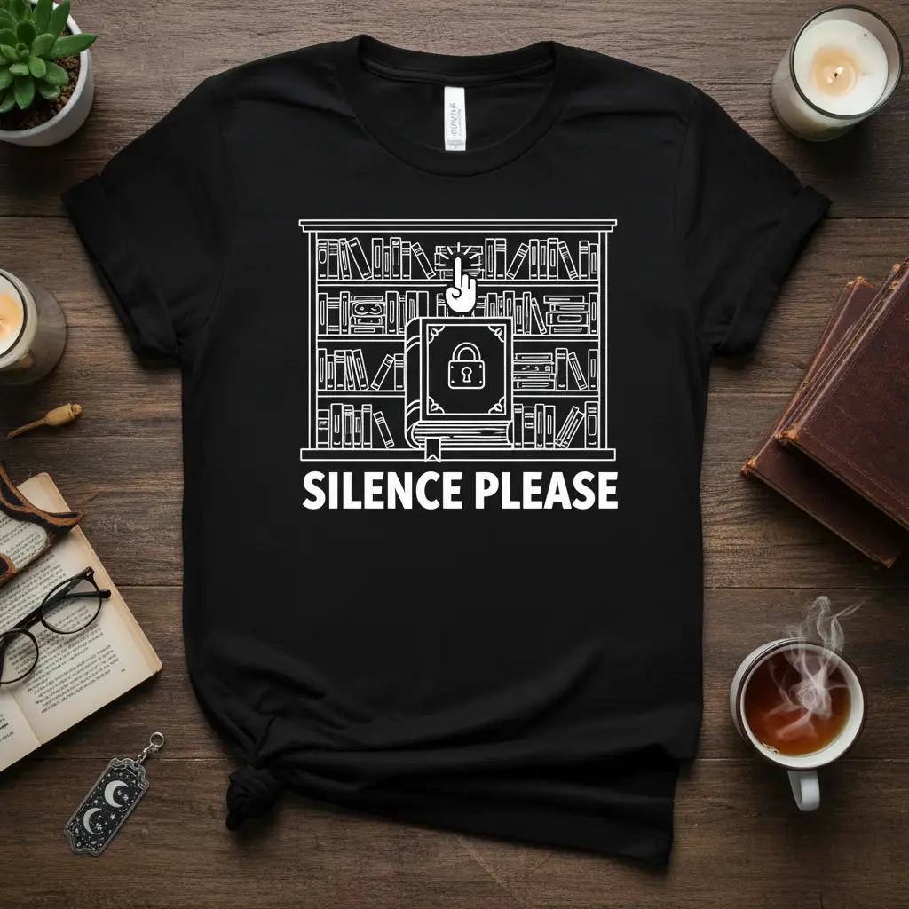 Silence Please Book Lover T-Shirt for Readers
