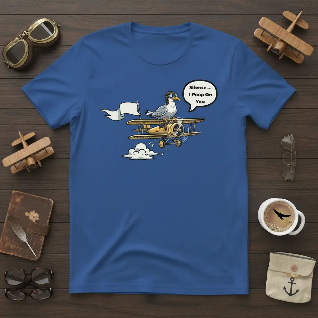 Silence…. I Poop on You Funny Bird Pilot T-Shirt