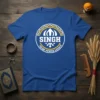 Blue t-shirt with "SINGH PRIDE POWER LEGACY" text and Sikh Khanda symbol in a circular design