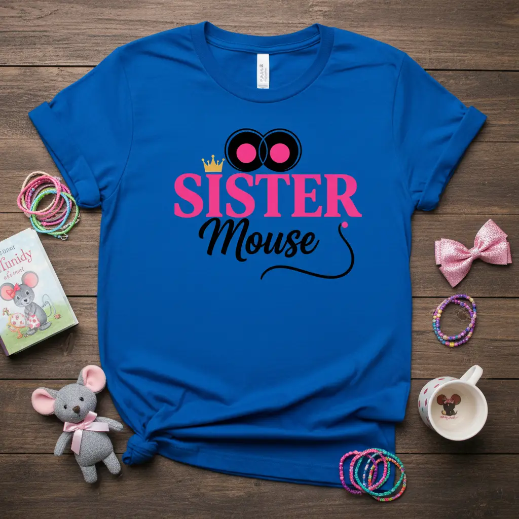 Sister Mouse T-Shirt Cute Sibling Gift for Girls